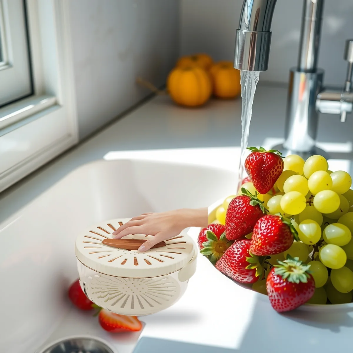 Illustrative image: Foldable Fruit & Vegetable Draining Basket